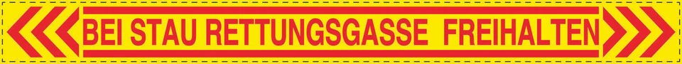 ETIKETTENSTAR 2x Bei Stau Rettungsgasse freihalten Aufkleber 57x5cm Auto LKW PKW 10500-3