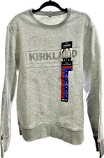 Costco Kirkland Signature Unisex Logo Crewneck Gray Size Men  s Medium Ladies L..