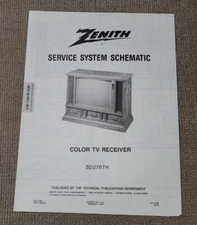 Zenith Service System Schematic Color TV Receiver SD2767H