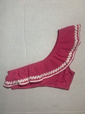 J Crew Bikini Top Size S One Shoulder Rickrack Pink