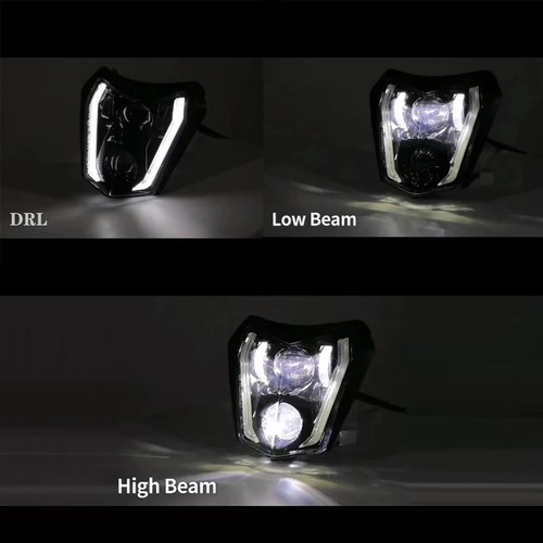 LED Headlight White Mask For SUZUKI DRZ 400E/400S/400SM DR 200S DR 650SE DR-Z400 - Picture 7 of 8