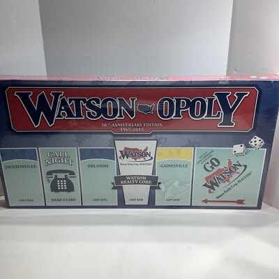 WATSON OPOLY Special 50th Anniversary Watson Realty Board Game, 1965-2015, New
