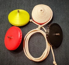 Traditional Korean 팽이 (Penghi) Spinning Top as seen in Squid Game -ELECTRIC PINK