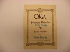Original Okeh Phonograph Record Catalog - January, 1922 Deutsche