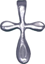 Small 925 Sterling Silver Cross Charm Pendant Necklace with 18 Inch Rolo Chain