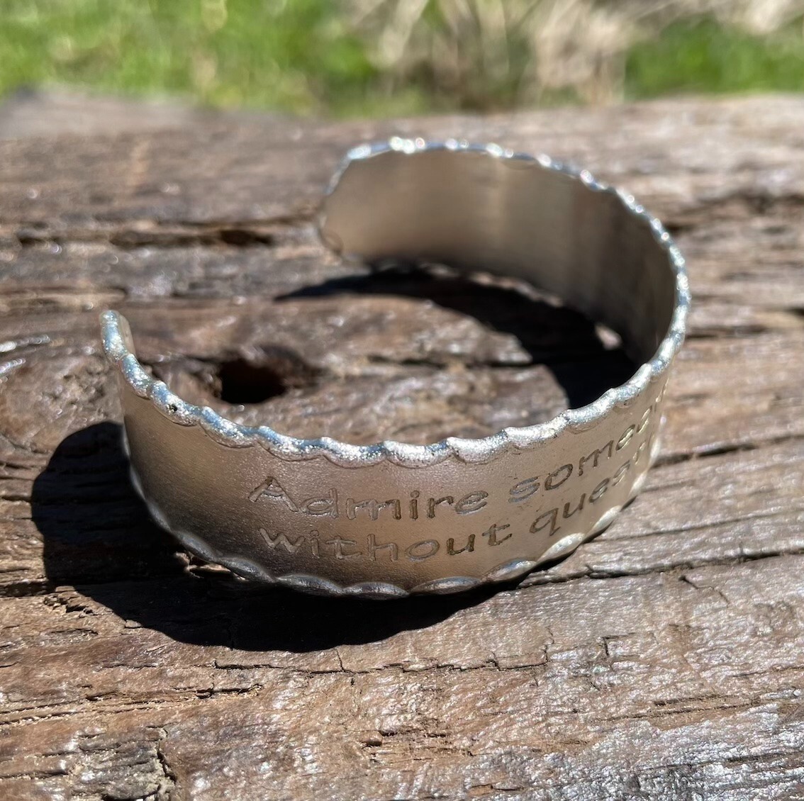 Rustic Cuff Silver Tone Bracelet - image 4