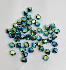 Potomac Crystal Bicone Beads 4mm - Jet AB 20pcs