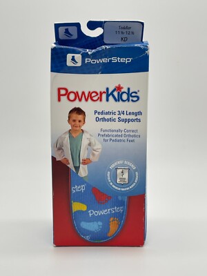 PowerStep PowerKids Pediatric 3/4 Length Orthotic Supports Toddler 11.5-12.5