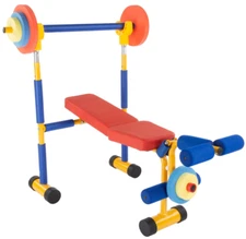 Fun & Fitness For Kids Exercise Equipment Weight Lifting Bench Set Toddler Gym