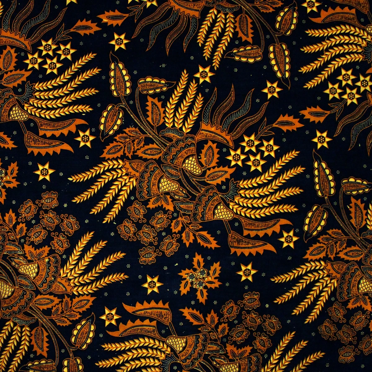 Indonesian Batik Fabric, 100% Cotton, Motif of Combination of Plants and  Insects