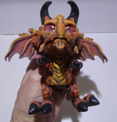 HF-3DP HELL'S FIRE 3D PRINTED HAND PAINTED DRAGON RED ORANGE YELLOW ARTICULATED