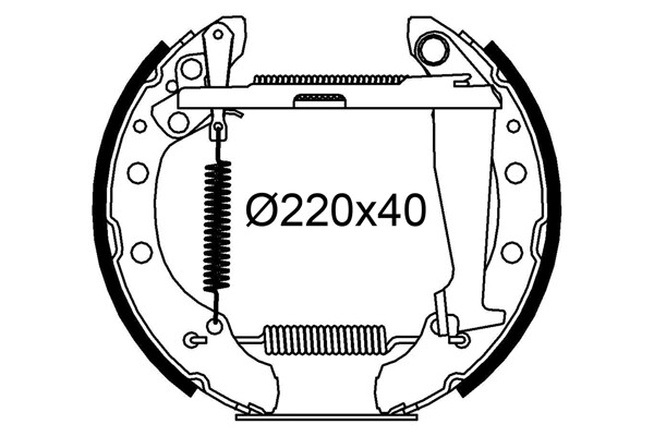Jeu de mâchoires de frein arrière Valeo 554978 pour tambour diametre 200 mm