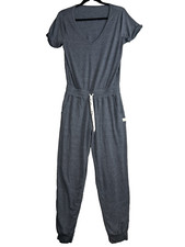Vuori Jumpsuit All Day Women Small Romper Jumpsuit Heathered Gray V-Neck Short