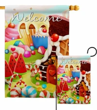 Sugar Sweet Home Garden Flag Food Decorative Small Gift Yard House Banner