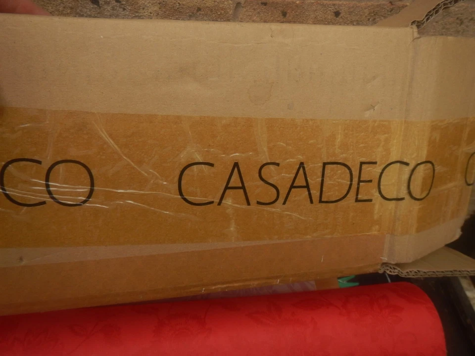 CASADECO DOS ROLLOS DE PAPEL PINTADO FLORAL ROJO, PAPEL GRUESO DE CALIDAD Foto 4 de 4