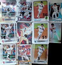 (152) CARD RC ROOKIE LOT luke williams Philadelphia Phillies Marlins  BASEBALL