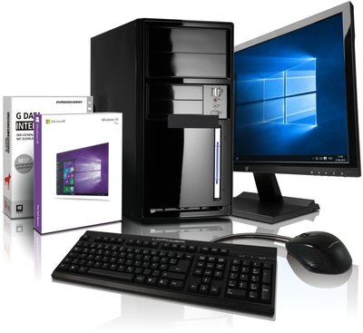Komplett PC-Paket AMD Quad 4x2.8 GHz - 8GB - 500GB - Radeon7620 - 22''TFT FullHD
