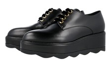 AUTH LUXURY PRADA LACE-UP SHOES 1E851H BLACK LEATHER NEW US 10 EU 40 40,5 UK 7