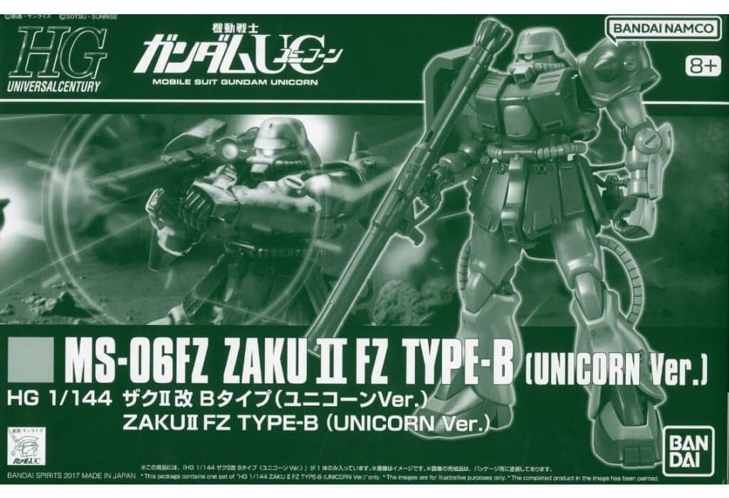 P-BANDAI HGUC 1/144 Zaku II Kai B Type Unicorn Ver. MODEL KIT