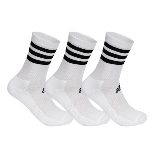 Adidas 3-Stripes Cushioned Crew Socks 3-Pairs Heal-to-toe cushion White  DZ9346 | eBay