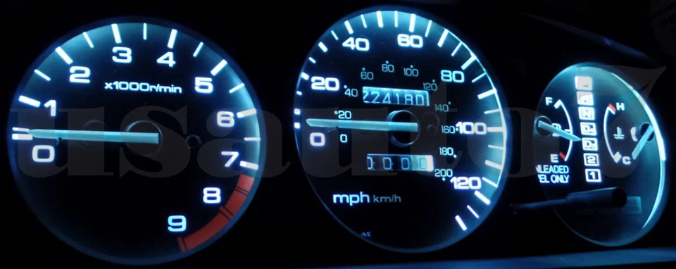 Dash Instrument Cluster Gauge AQUA BLUE LED LIGHTS KIT Fits 92-95 Honda Civic EG Foto 2 de 4