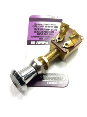 Dorman 86912 Brass Push / Pull Universal Switch - On / Off, 12V 15A | eBay