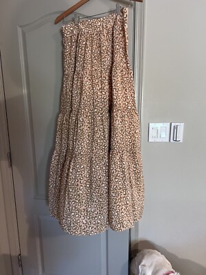 Kachel Anthropologie Silk Skirt Pink/Rose Leopard Animal Print Sz 4, NWT $158