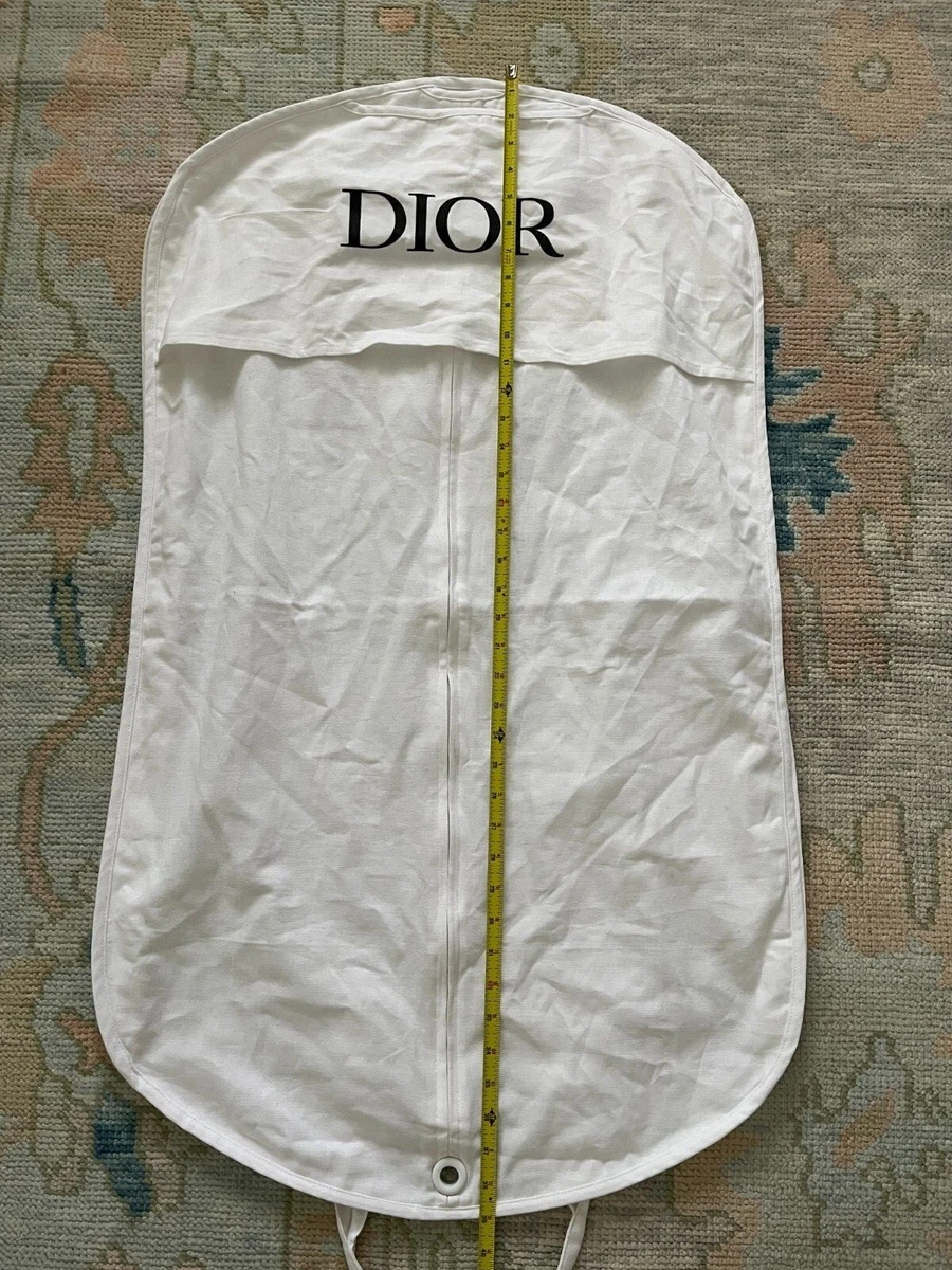 Christian DIOR Heavy Cotton Canvas Garment Bag in White NEW