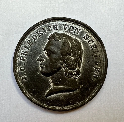 Medal 1859 Pewter - Schiller Friedrich - 1759-1805 - Bust to Right