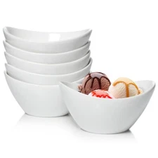 BOWLS SET OF 610 OZ CERAMIC SMALL DESSERT BOWLS FOR KITCHEN5INCH WHITE ICE CREAM