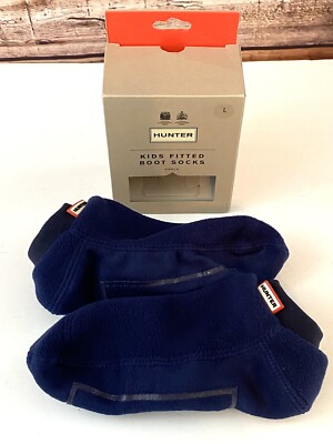 Hunter Kids Fitted Boot Socks Ankle Navy Size L (1-3) Hunter Boots