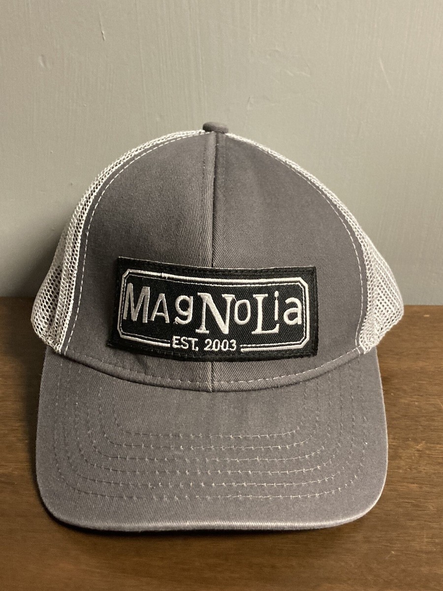 Magnolia Farms Est. 2003 Trucker Hat Cap Gray Black Mesh Snapback