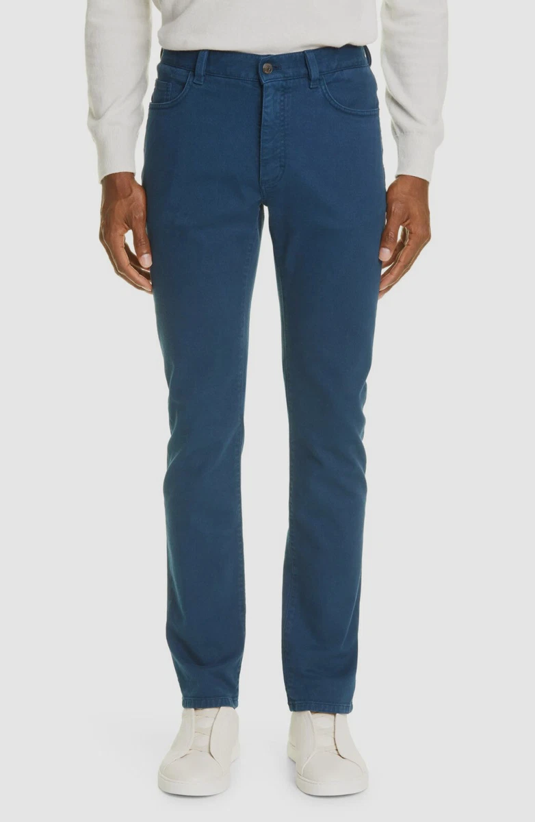 Zegna twill tapered trousers - Blue