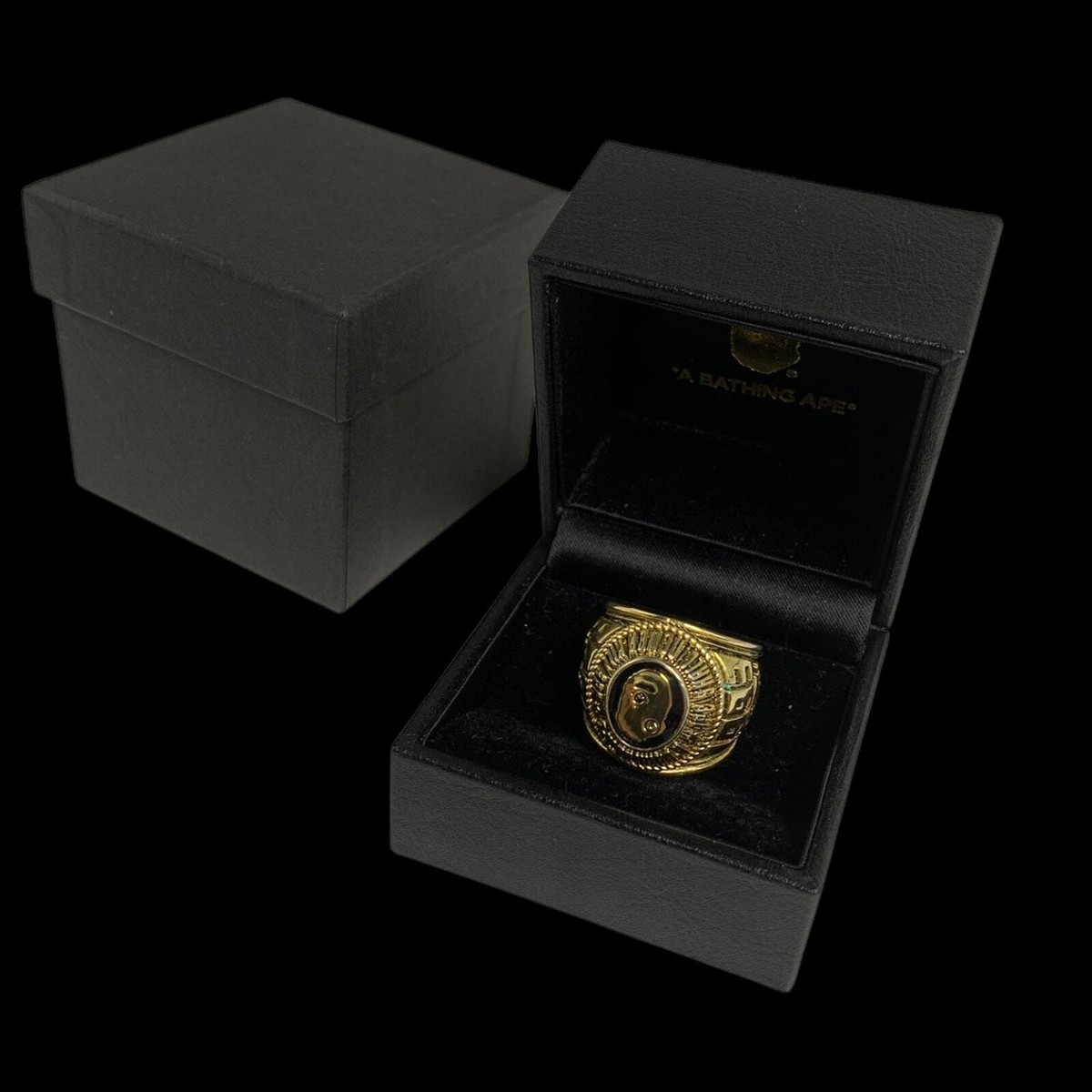 BAPE A BATHING APE | OG Ape Head College Ring (Gold) | 10.5 vtg 