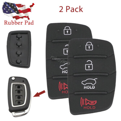 2PCS Car Key Fob 4 Button Rubber Pad For Hyundai Sonata 2015 2016 2017 2018 2019