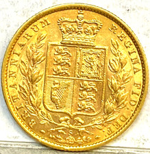 AUSTRALIA 1873 S GOLD SYDNEY SHIELD SOVEREIGN , KEY DATE LOW MINT UNC #12