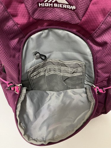 High Sierra Backpack Airhead Mesh Purple School Hiking Suspension Strap Book Bag - Picture 6 of 11