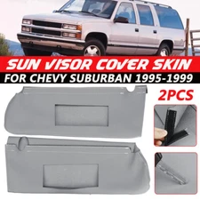 Replacement Sun Visor Cover Leather Gray For 1995-99 Chevy Tahoe Suburban Yukon