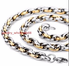 18''-36'' Pure Stainless Steel Huge Rope Link Chain Necklace in Men Jewelry 9mm