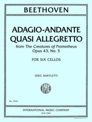 BEETHOVEN ADAGIO-ANDANTE QUASI ALLEGRETTO FOR SIX CELLOS BOOK INTERNATIONAL NEW