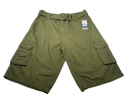 Ecko Unltd Green Belted Cargo Shorts Size 36 Ytk Baggy Skater Hip Hop NWT