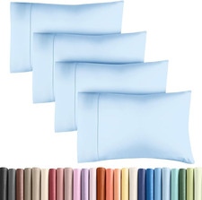Standard Pillow Cases - 4 Pack Pillowcase Covers - 20" x 26" Light Blue 