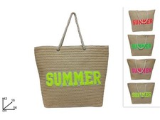 1 Pezzo Borsa Mare Spiaggia in Paglia Intrecciata Summer 42 x 18 x 56 cm 4 Co...