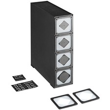 KleanTake by ServSense Encimera Negra Delgada Taza Dispensadora Gabinete - 4 Ranuras