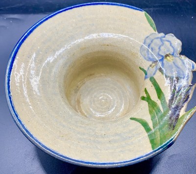Young Sapling Pottery Irises Cut Out Candle Holder Bowl