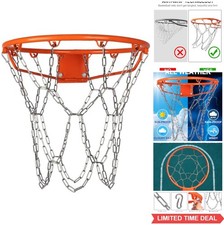 Heavy Duty Stainless Steel Chain Basketball Net Replacement 12 Loops Rust Proof