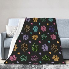 Colourful-Dog Animal Paws Blanket 50x60-Inch   Lightweight and Compact for Ea...