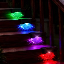 Solar Power Stairs Lights Outdoor Garden Pathway Wall Fence Deck Solar Step Lamp