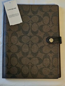 REDUCED NEW! Snap Notebook In Signature Canvas Brown /Black With Coach Notebook 