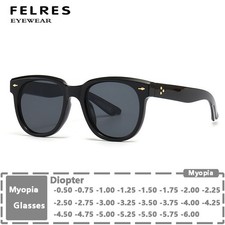 Tinted Myopia Nearsighted Glasses Unisex Retro Round Small Frame Sunglasses New